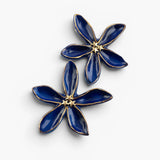 Boucles d'oreilles puces - Maxi jasmin bleu