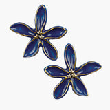 Boucles d'oreilles puces - Maxi jasmin bleu