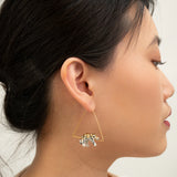Leopard triangle hoop earrings
