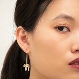 Leopard triangle hoop earrings