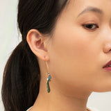 Large peacock hoop earrings