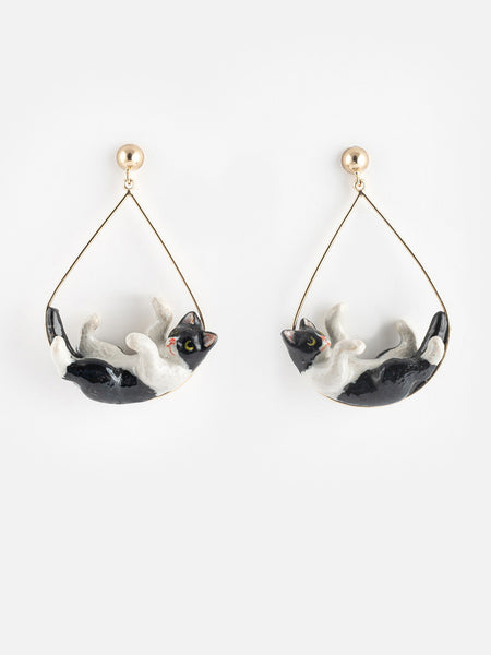 Nach(ナッシュ) Creoles triangle chat noir & blanc ピアス J181-Modifier_grande.jpg?v=