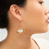 Siamese cat triangle hoop earrings