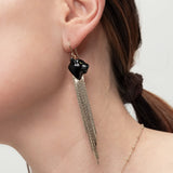 Black Panther Fringed Earrings