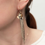Boucles d'oreilles tigre à franges