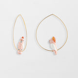Small pink cockatoo hoop earrings