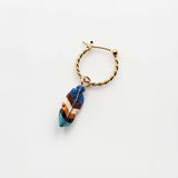 Mini blue feather creole - Sold individually