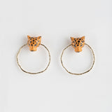 Boucles d'oreilles rondes léopard
