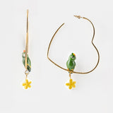 Créoles coeur perroquet vert
