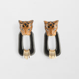 Boucles d'oreilles noires léopard - Force de la nature