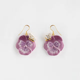 Boucles d'oreilles pensée & papillon