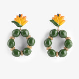 Boucles d'oreilles rondes oiseau de paradis