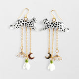 Snowdrop &amp; Moon Panther Earrings - Etincelle