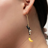 Boucles d'oreilles capucin noir & fruits