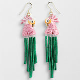 Cockatoo &amp; green pearl earrings