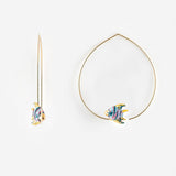 Small rainbow fish hoop earrings