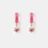 Pink hibiscus earrings