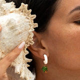 Boucles d'oreilles blanches palmier