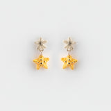 Yellow starfish dangle earrings