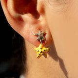 Yellow starfish dangle earrings