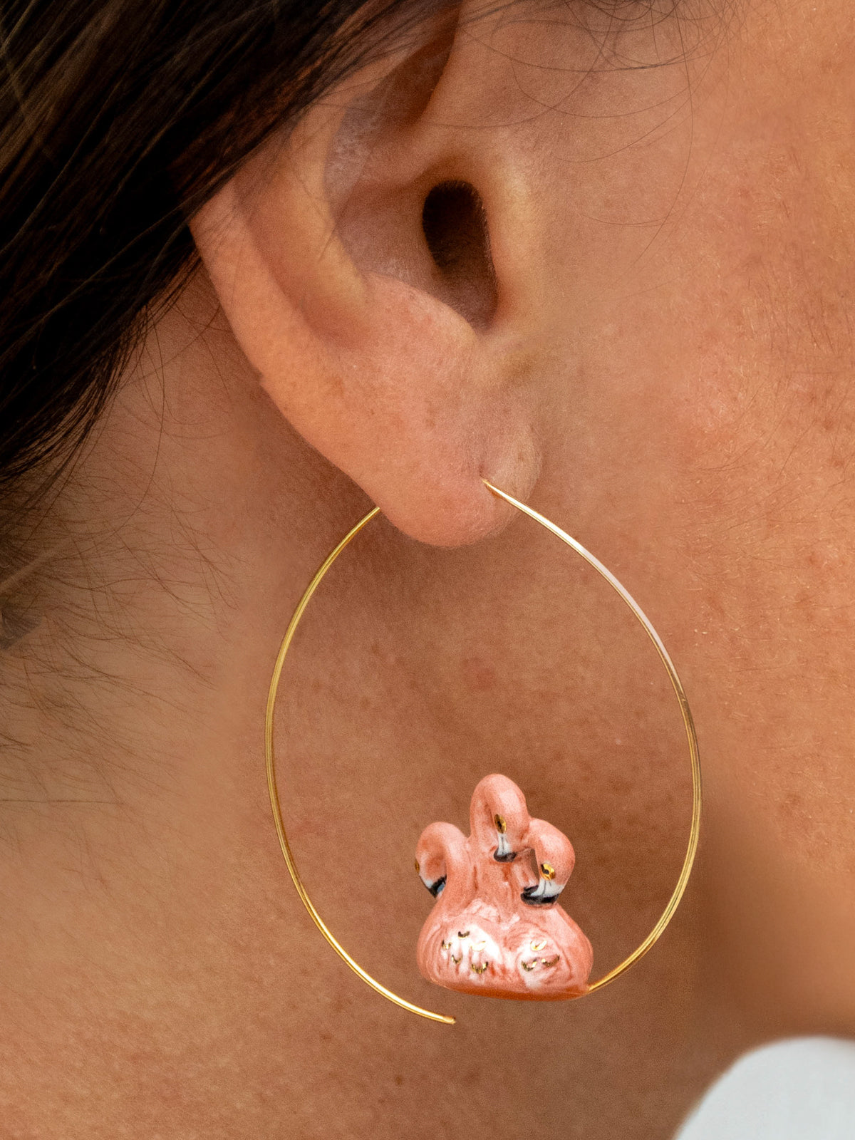 Grandes créoles flamants roses