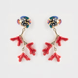 Coral and fish earrings