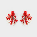 Boucles d'oreilles corail rouge