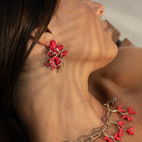 Red coral earrings
