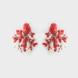 Red coral earrings