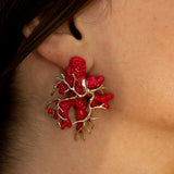 Red coral earrings