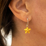 Mini yellow starfish hoop earring - Sold individually