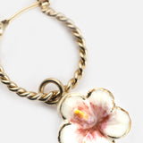 Mini hibiscus hoop earring - Sold individually