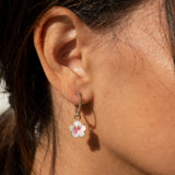 Mini hibiscus hoop earring - Sold individually