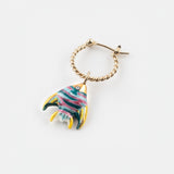 Mini rainbow fish hoop earrings - Sold individually