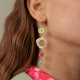 Boucles d'oreilles pendantes à fleurs