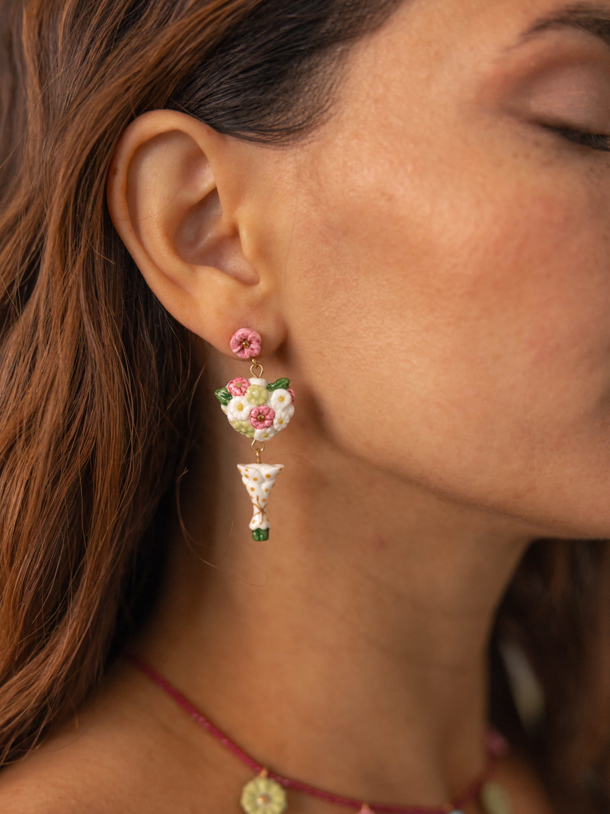 Boucles d'oreilles bouquet de fleurs