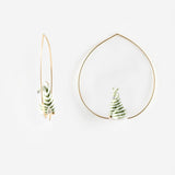 Green zebra earrings