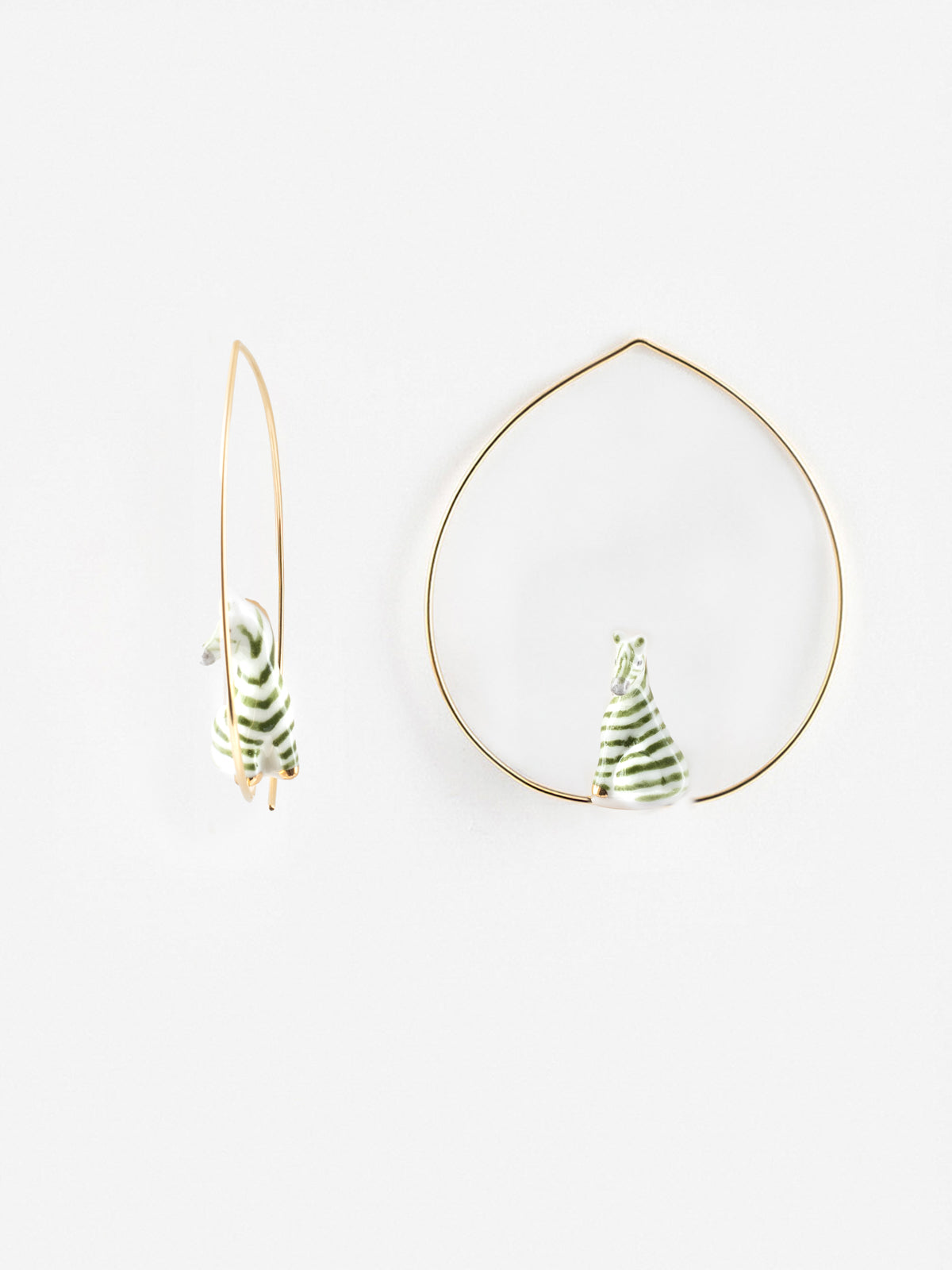 Petites créoles zèbre vert