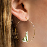 Green zebra earrings