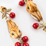 Bunny and Berry Drop Earrings