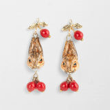 Bunny and Berry Drop Earrings