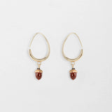 Oval acorn earrings
