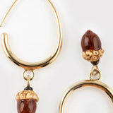 Oval acorn earrings