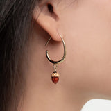 Oval acorn earrings