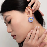 Anemone flower stud earrings