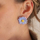 Anemone flower stud earrings
