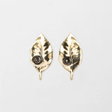 Hazelnut leaf and snail earrings