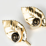 Hazelnut leaf and snail earrings