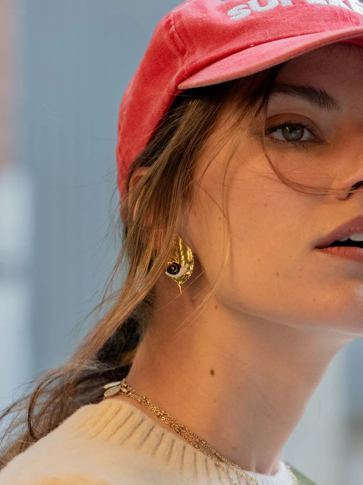 Boucles d'oreilles feuille et escargot