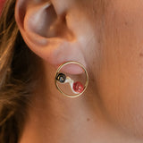 Round snail earrings in love